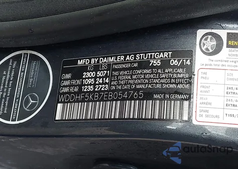 2014 Mercedes-Benz E 350 z USA, uszkodzony, nr VIN WDDHF5KB7EB054765